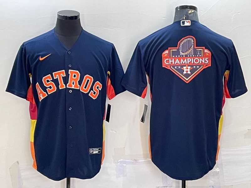Mens Houston Astros Navy Blue Champions Big Logo Stitched MLB Cool Base Nike Jersey->houston astros->MLB Jersey